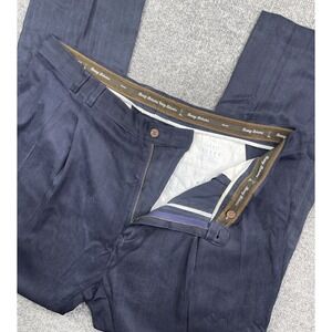 TOMMY BAHAMA Relax Pants Men's 42 (Fit 38)Silk Pleated Blue Tropic Bamboo Button